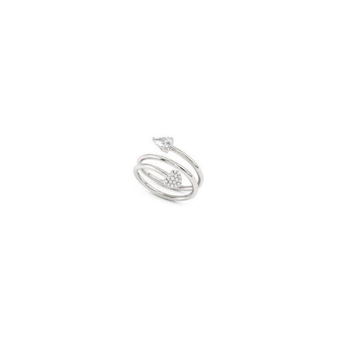 NOMINATION ITALY Luccentissima Silver & CZ Heart Ring