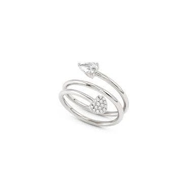 Luccentissima Silver & CZ Heart Ring