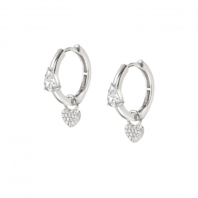 NOMINATION ITALY Lucentissima Silver Hoop Earrings with Heart Pendant