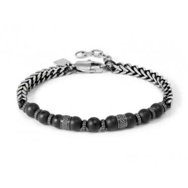 Manvision Matt Black Agate Bracelet