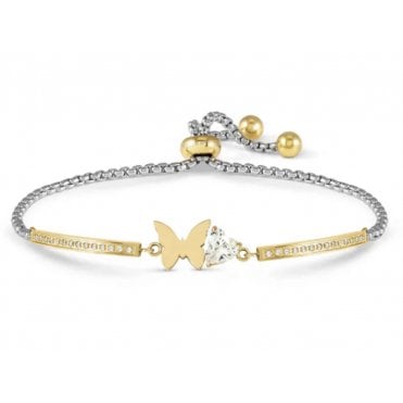 Milleluci Gold Plated CZ Butterfly Bracelet