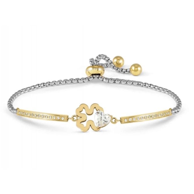 NOMINATION ITALY Milleluci Gold Plated CZ Clover Bracelet