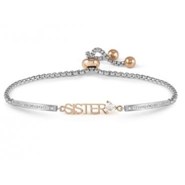 Milleluci Rose Gold Plated CZ Sister Bracelet