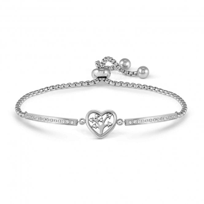 NOMINATION ITALY Milleluci Silver CZ Tree of Life Heart Adjustable Bracelet