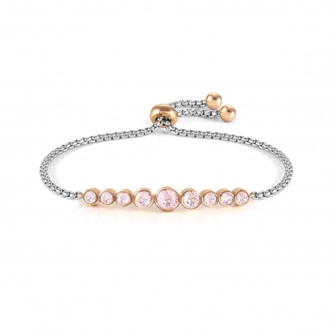 NOMINATION ITALY Milleluci Stainless Steel and Pink Circle CZ Bracelet
