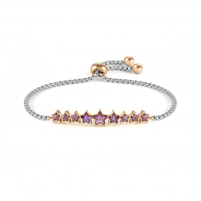 NOMINATION ITALY Milleluci Stainless Steel and Purple Star CZ Bracelet