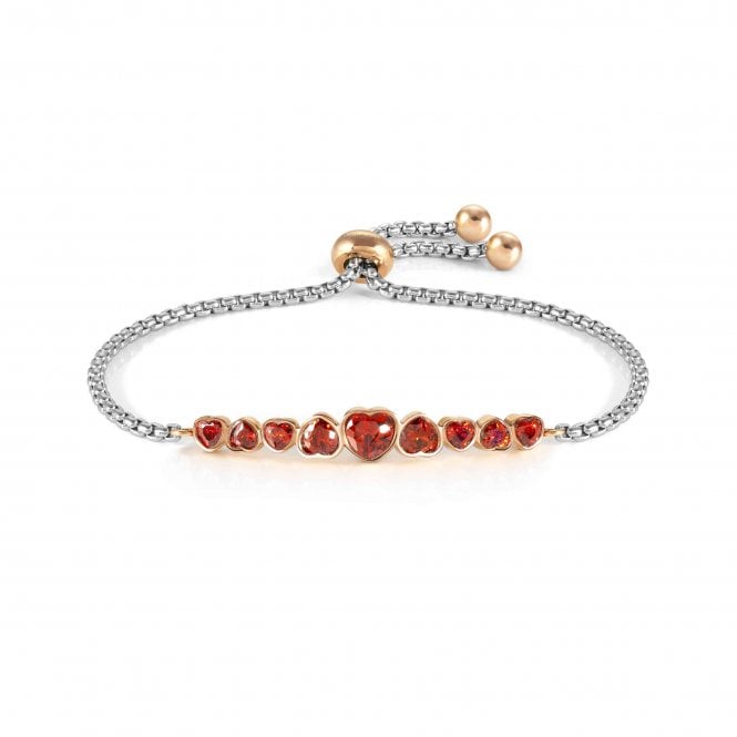 NOMINATION ITALY Milleluci Stainless Steel and Red Heart CZ Bracelet