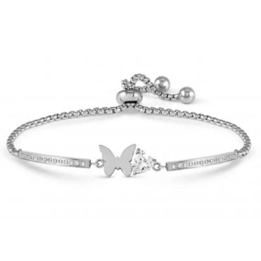 Milleluci Stainless Steel CZ Butterfly Bracelet