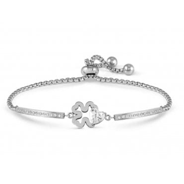 Milleluci Stainless Steel CZ Clover Bracelet