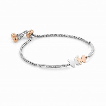 Milleluci Stainless Steel Double Butterfly Bracelet