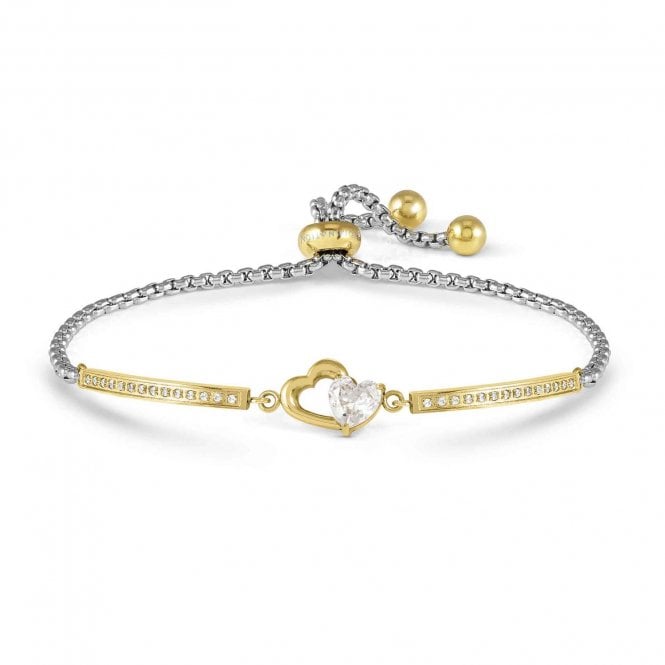 NOMINATION ITALY Milleluci Yellow Gold CZ Heart Adjustable Bracelet