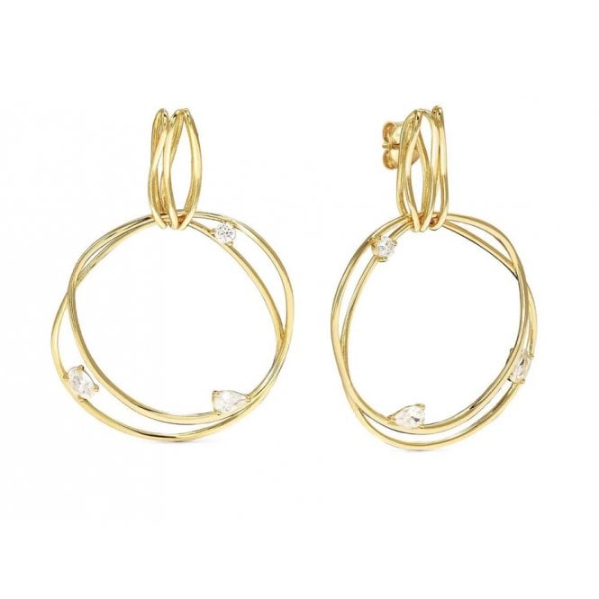 NOMINATION ITALY My Rebel Art Gold Plated Circle Drop Stud Earrings