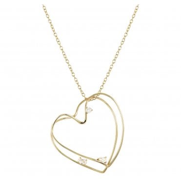 My Rebel Art Gold Plated Heart Long Necklace