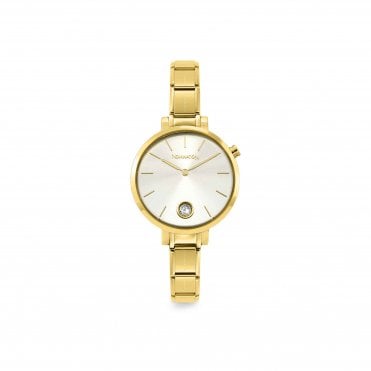 Paris Round Mother of Pearl Dial Yellow Gold Composable Watch