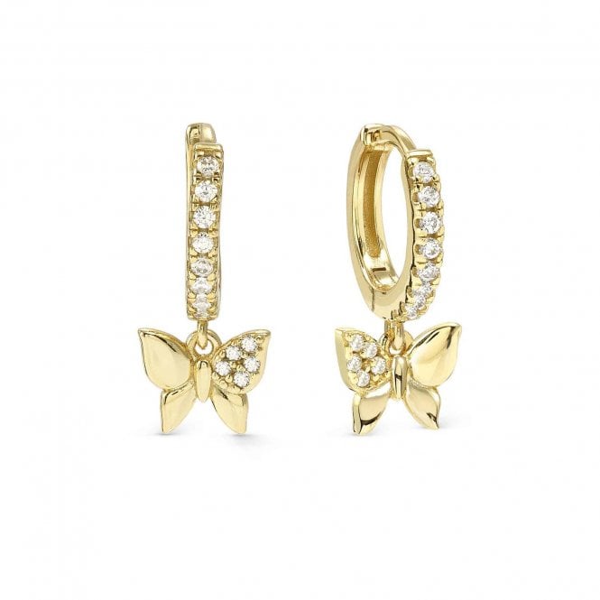 NOMINATION ITALY Petit Sparkle Gold Plated Butterfly Drop Earrings