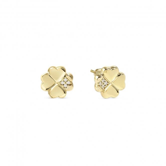 NOMINATION ITALY Petit Sparkle Gold Plated Clover Stud Earrings