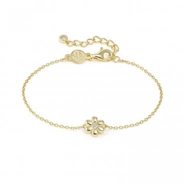 Petit Sparkle Gold Plated Flower Bracelet