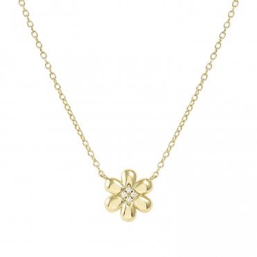 Petit Sparkle Gold Plated Flower Necklace
