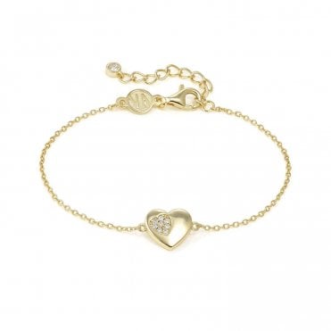 Petit Sparkle Gold Plated Heart Bracelet