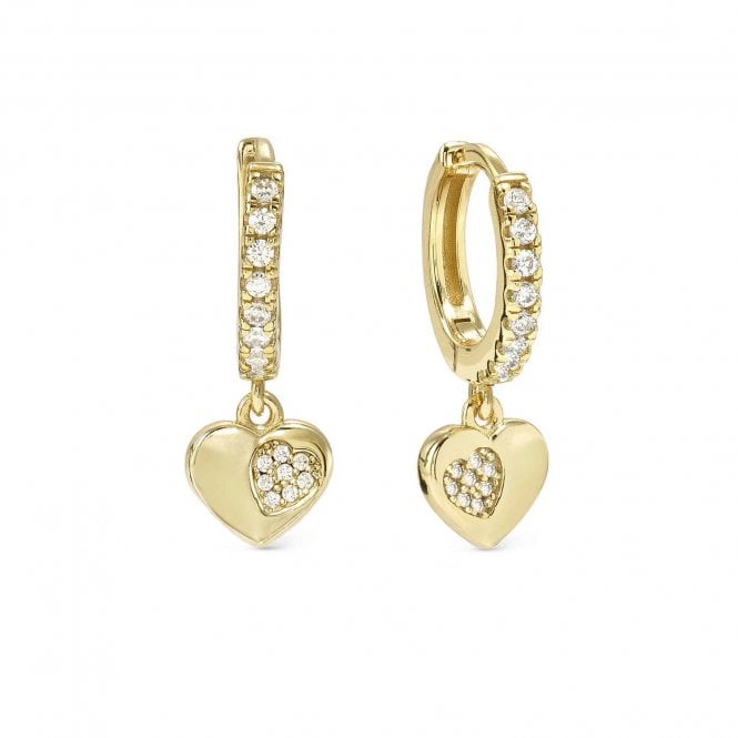 NOMINATION ITALY Petit Sparkle Gold Plated Heart Drop Earrings