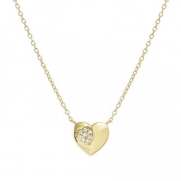 Petit Sparkle Gold Plated Heart Necklace