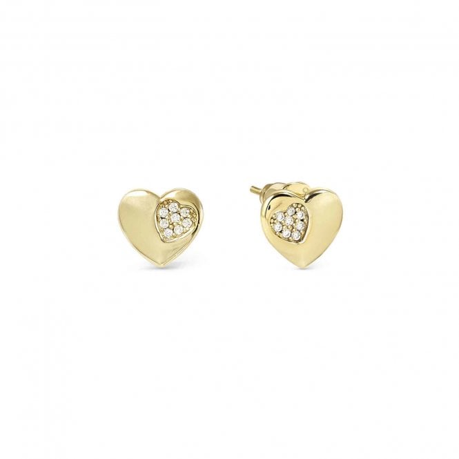 NOMINATION ITALY Petit Sparkle Gold Plated Heart Stud Earrings