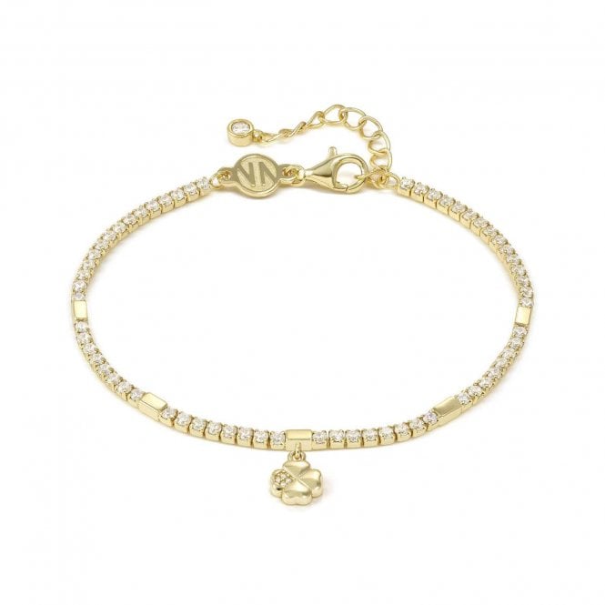 NOMINATION ITALY Petit Sparkle Gold Plated Tennis Clover Bracelet