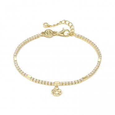Petit Sparkle Gold Plated Tennis Clover Bracelet