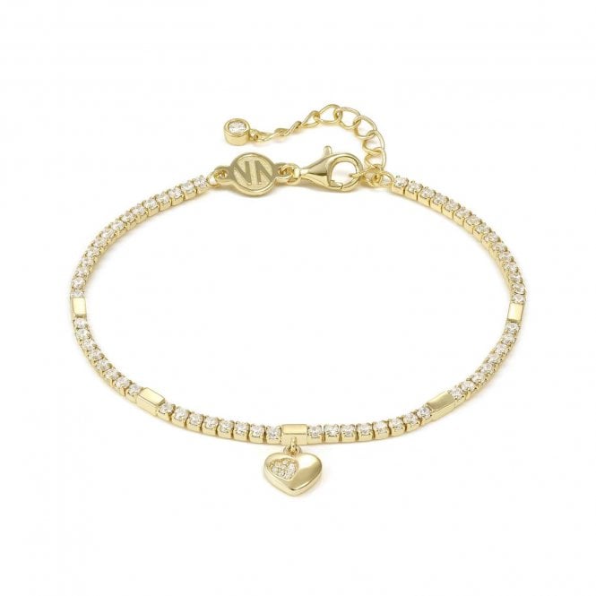 NOMINATION ITALY Petit Sparkle Gold Plated Tennis Heart Bracelet