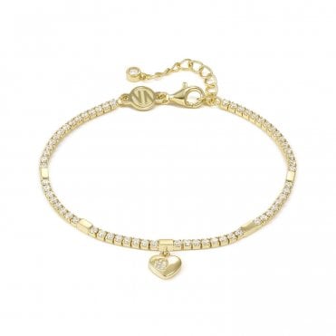 Petit Sparkle Gold Plated Tennis Heart Bracelet