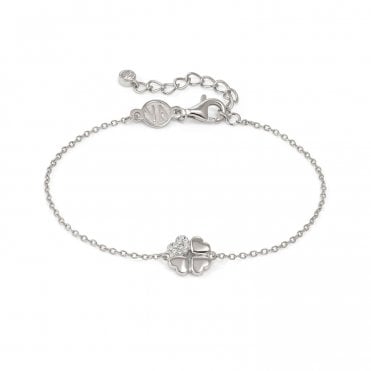 Petit Sparkle Silver Clover Bracelet