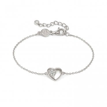 Petit Sparkle Silver Heart Bracelet