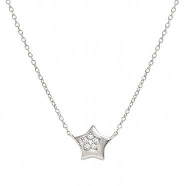 Petit Sparkle Silver Star Necklace