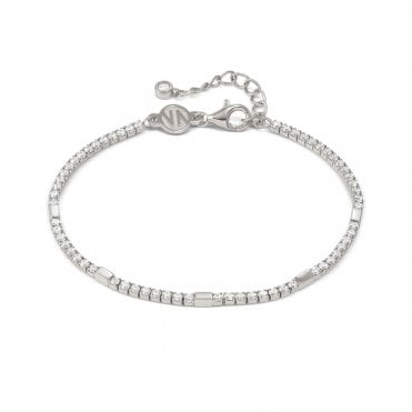 Petit Sparkle Silver Tennis Bracelet