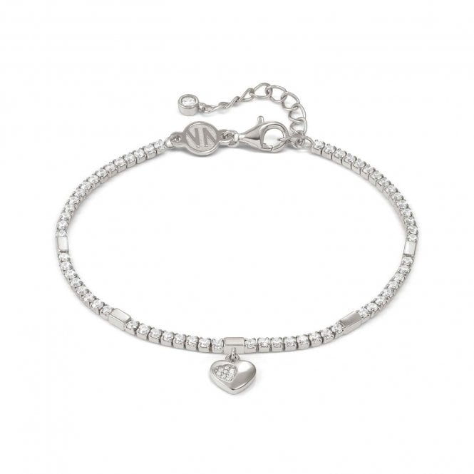 NOMINATION ITALY Petit Sparkle Silver Tennis Heart Bracelet