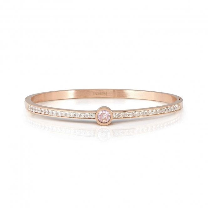 NOMINATION ITALY Pretty Bangles Rose Gold Plated White and Pink CZ Centre Stone Bangle