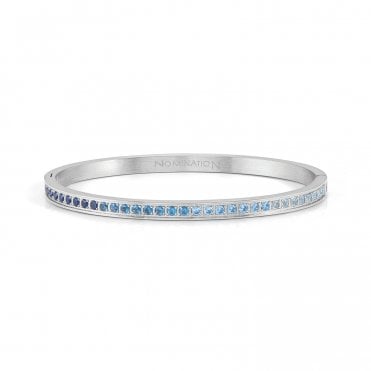 Pretty Bangles Silver Blue CZ Bangle