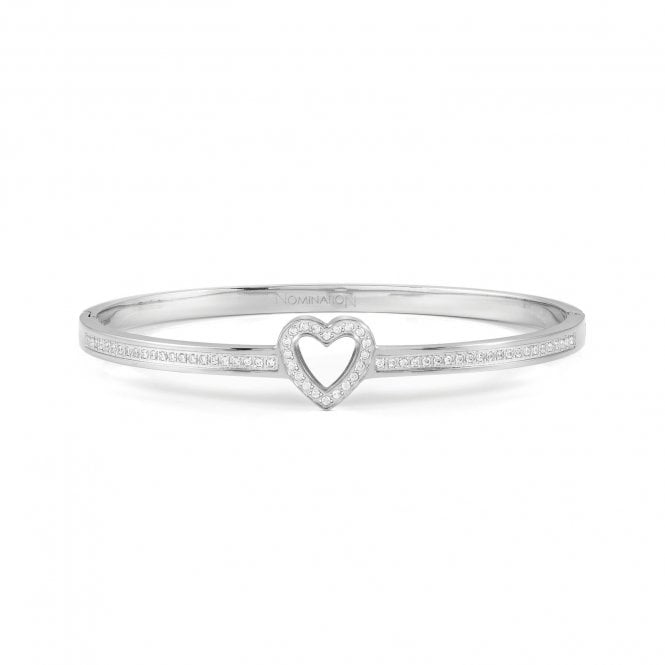 NOMINATION ITALY Pretty Bangles Silver CZ Heart Bangle