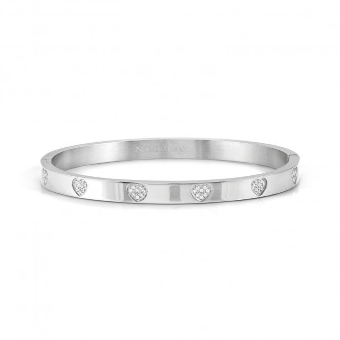 NOMINATION ITALY Pretty Bangles Silver CZ Heart Bangle
