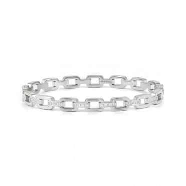 Pretty Bangles Silver CZ Link Bangle