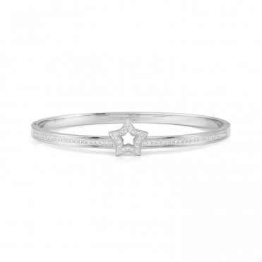Pretty Bangles Silver CZ Star Bangle