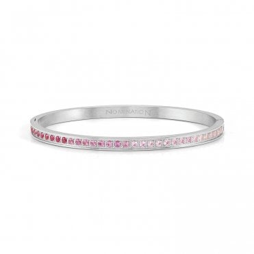 Pretty Bangles Silver Pink CZ Bangle