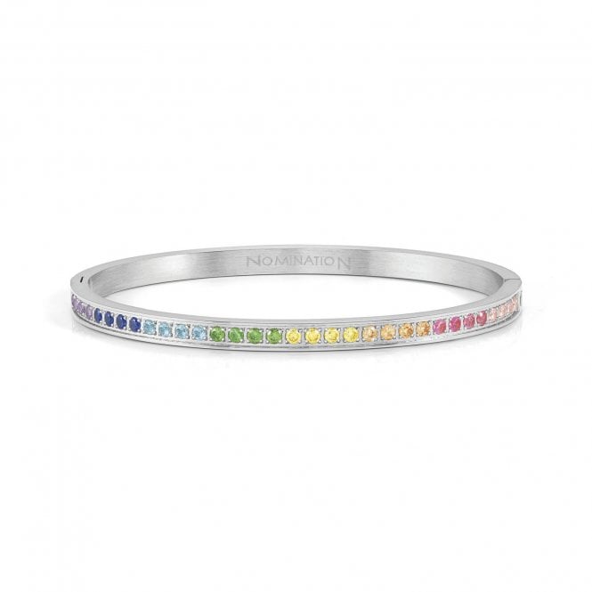 NOMINATION ITALY Pretty Bangles Silver Rainbow CZ Small Bangle