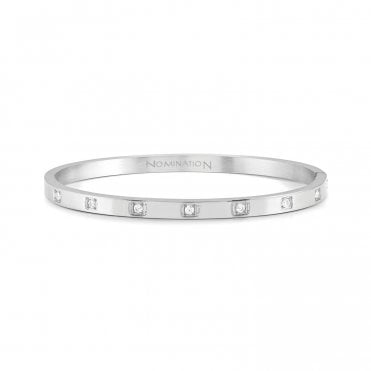 Pretty Bangles Silver Square CZ Bangle