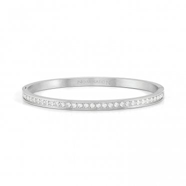 Pretty Bangles Silver White CZ Small Bangle
