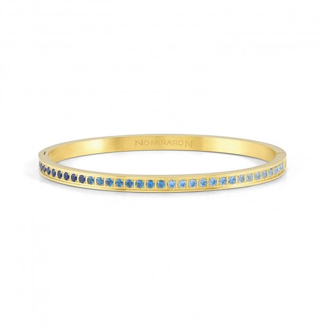 NOMINATION ITALY Pretty Bangles Yellow Gold Blue CZ Bangle