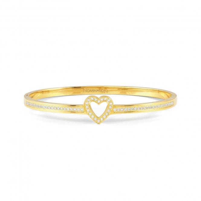 NOMINATION ITALY Pretty Bangles Yellow Gold CZ Heart Bangle