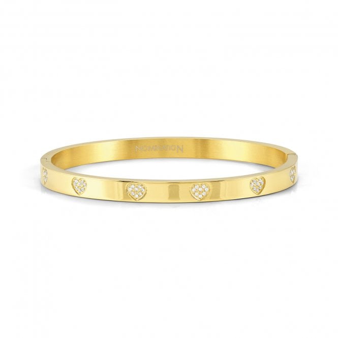 NOMINATION ITALY Pretty Bangles Yellow Gold CZ Heart Bangle