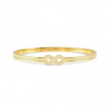 Pretty Bangles Yellow Gold CZ Infinity Bangle