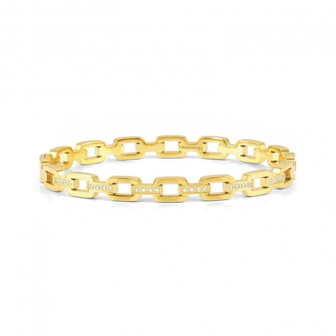 NOMINATION ITALY Pretty Bangles Yellow Gold CZ Link Bangle